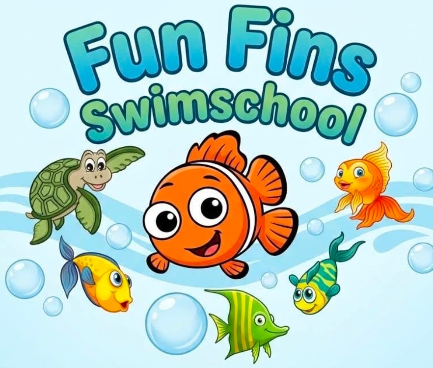 Young child learning to swim with support in a pool